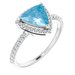 14K White Natural Swiss Blue Topaz & 1/4 CTW Natural Diamond Halo-Style Ring